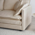 Chenille Fabric Ottomans Footrest To Combine With 2 Seater Sofa, 3 Seater Sofa And 4 Seater Sofa, Beige Beige Chenille