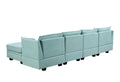 Modern Large U Shape Modular Sectional Sofa, Convertible Sofa Bed With Reversible Chaise For Living Room, Storage Seat Light Green Linen