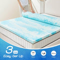 Memory Foam Cooling Gel Swirl Infused Bed Topper For Back Pain,3 Inches,Twin Xl Blue Cotton