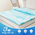 Memory Foam Cooling Gel Swirl Infused Bed Topper For Back Pain,3 Inches,Full Blue Cotton