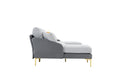 Modern Large Area Linen Leathaire Fabric Color Matching Segmented Sofa, Ultra Wide Lounge Chair, Golden Legs, U Shaped, Double Grey Color Grey Primary Living Space Wood