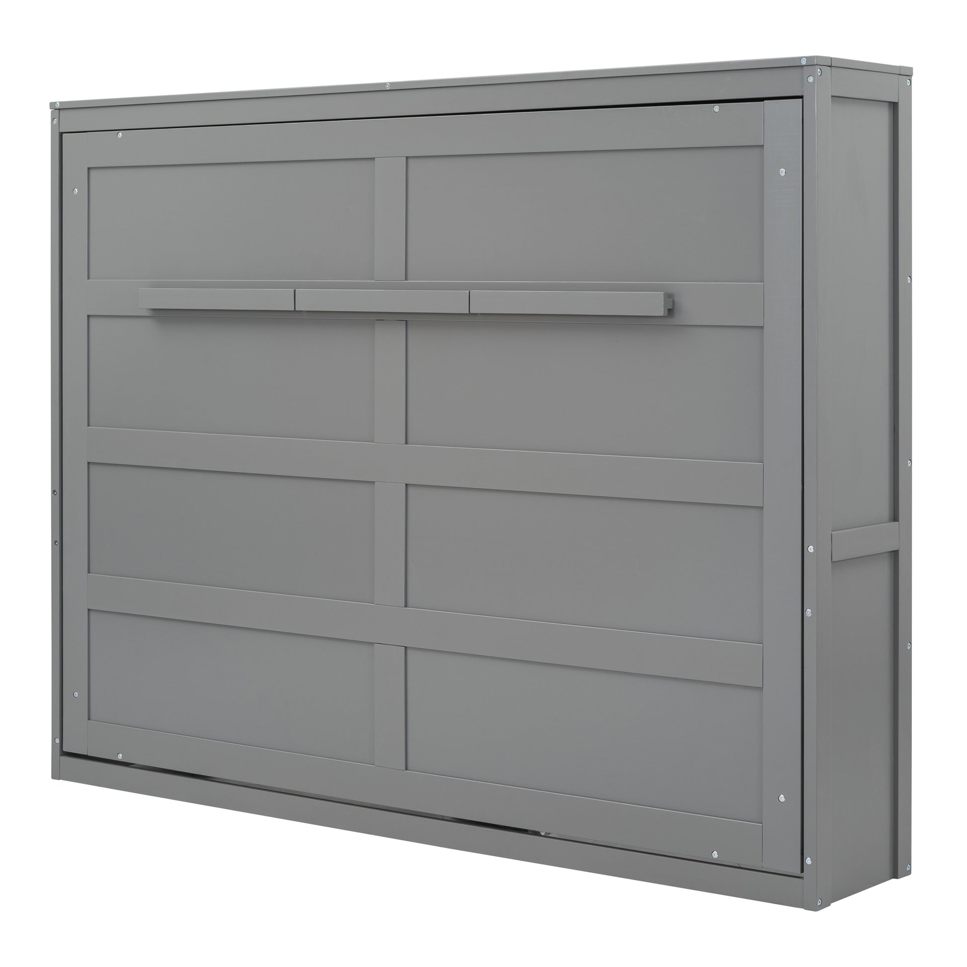 Queen Size Murphy Bed Wall Bed,Gray Queen Gray Plywood