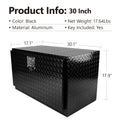 30 Inch Aluminum Stripes Plated Tool Box Pick Up Truck Bed Rv Trailer Toolbox Waterproof Square Storage Organizer With Lock And Ke Black 30
