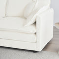 Sofa Set Of 3, 1 1 3 Seats Living Room Sofa Set, Accent Chair, Loveseat, And Three Seat Sofa Modern Style Round Arms 3 Piece Sofa Set, White White Chenille 5 Seat