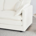 Sofa Set Of 3, 1 1 3 Seats Living Room Sofa Set, Accent Chair, Loveseat, And Three Seat Sofa Modern Style Round Arms 3 Piece Sofa Set, White White Chenille 5 Seat