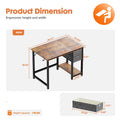Modern Simple Style Home Office Writing Desk With 2 Tier Drawers Storage,Vintage Rustic,40In Brown Iron
