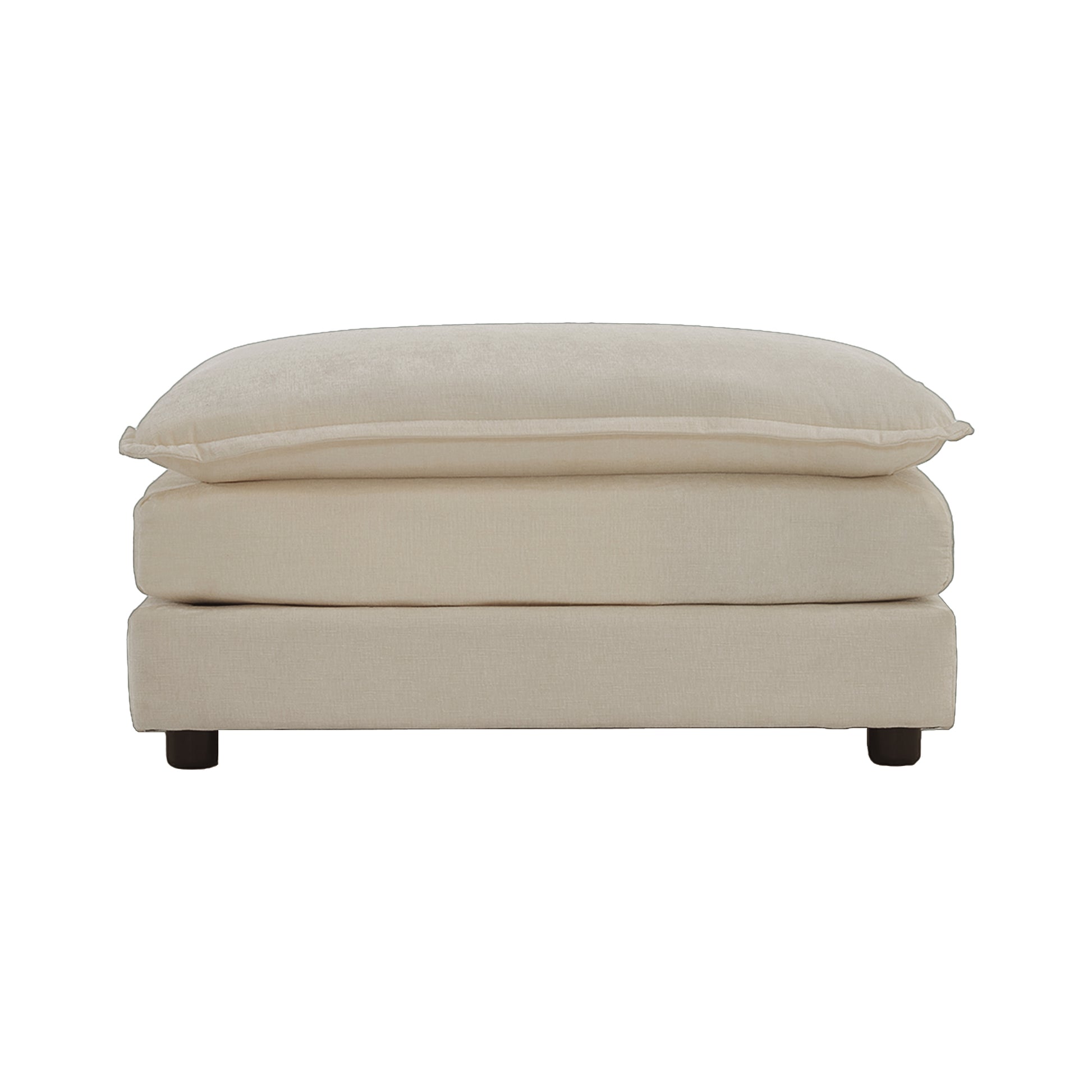 Chenille Fabric Ottomans Footrest To Combine With 2 Seater Sofa, 3 Seater Sofa And 4 Seater Sofa, Beige Beige Chenille