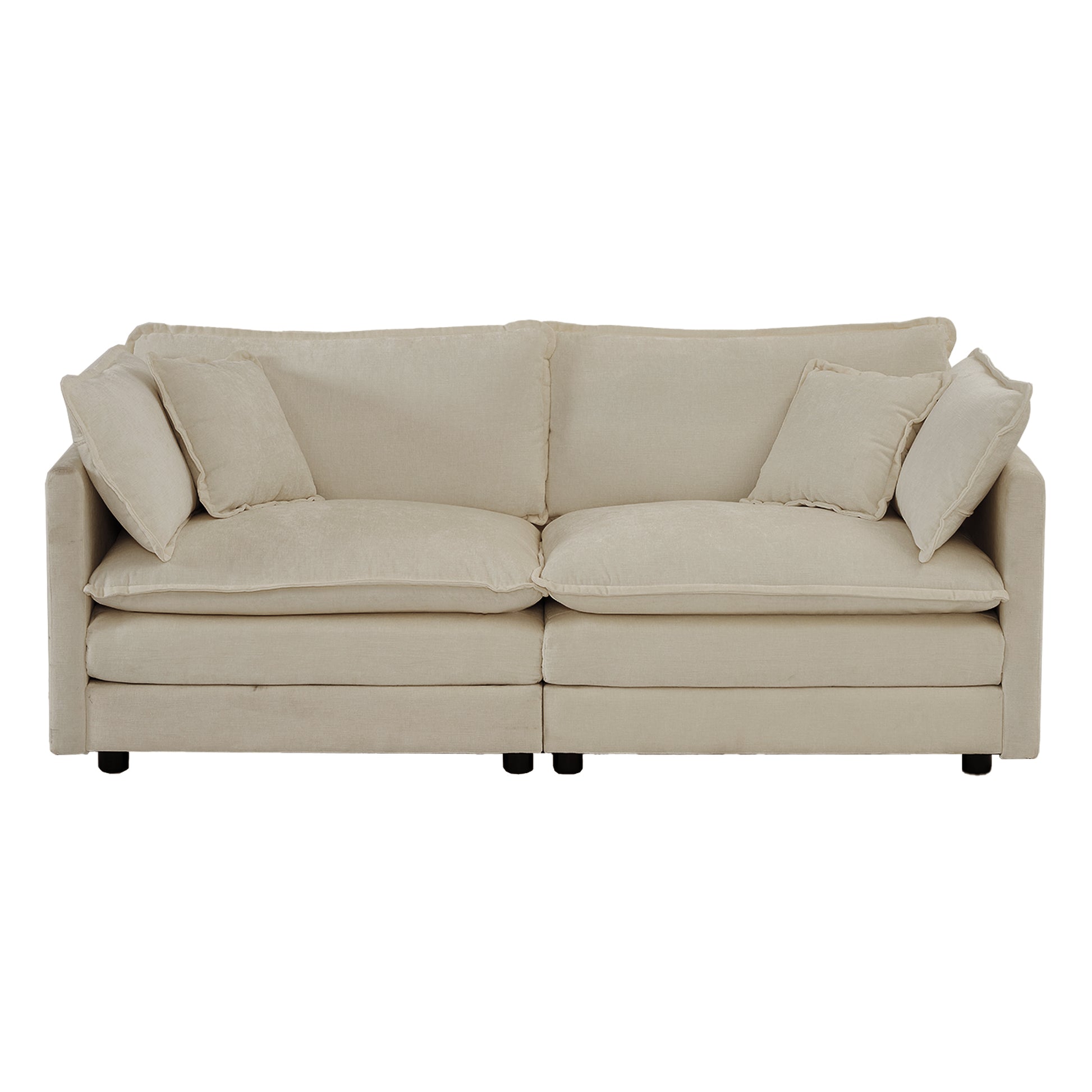 2 Piece Living Room Set2 Pieces Upholstered Loveseat And Couch For Home Office Lounge, Sofa Set Of 2, 2 Piece 2 2 Seat Couch Set For Living Room ,Beige Chenille Beige Chenille 4 Seat