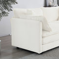 Comfort U Shaped Couch With Reversible Chaise, Modular Large U Shape Sectional Sofa, Double Extra Ottomans,White Chenille White Chenille 4 Seat