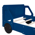 Twin Size Car Shaped Platform Bed With Wheels,Blue Blue Plywood