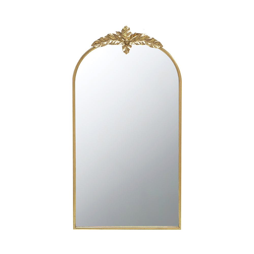 24" X 42" Arched Wall Mirror With Gold Metal Frame, Wall Mirror For Living Room Bedroom Hallway Gold Iron