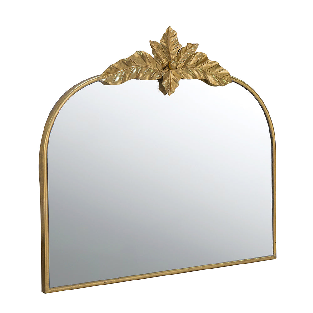 39.5" X 35" Gold Arched Mirror With Metal Frame, Wall Mounted Mirror For Living Room Bedrrom Gold Iron