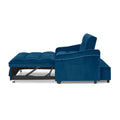 Loveseats Sofa Bed With Pull Out Bed,Adjsutable Back And Two Arm Pocket,Typec And Usb Charging With Copper Nail,Blue 47