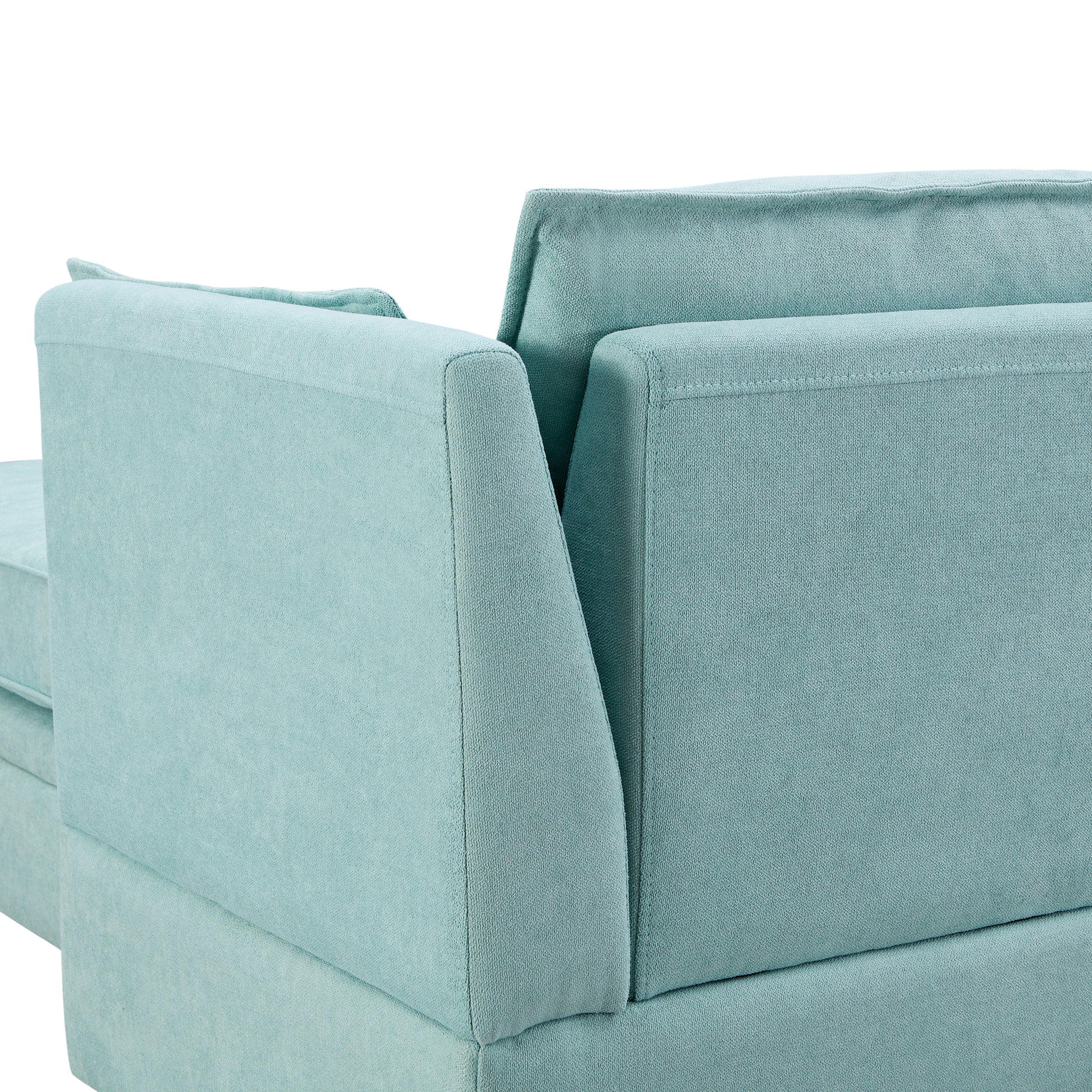 Modern Large U Shape Modular Sectional Sofa, Convertible Sofa Bed With Reversible Chaise For Living Room, Storage Seat Light Green Linen