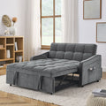 Loveseats Sofa Bed With Pull Out Bed,Adjsutable Back And Two Arm Pocket,Typec And Usb Charging With Copper Nail,Grey 47