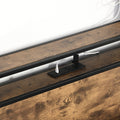 King Bed Frame, Storage Headboard With Charging Station, Solid And Stable, Noise Free, No Box Spring Needed, Easy Assembly King Antique Brown Metal Bedroom Bed Frame Metal & Wood