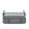 Loveseats Sofa Bed With Pull Out Bed,Adjsutable Back And Two Arm Pocket,Typec And Usb Charging With Copper Nail,Grey 47