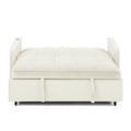 Loveseats Sofa Bed With Pull Out Bed,Adjsutable Back And Two Arm Pocket,Typec And Usb Charging With Copper Nail,Beige 47