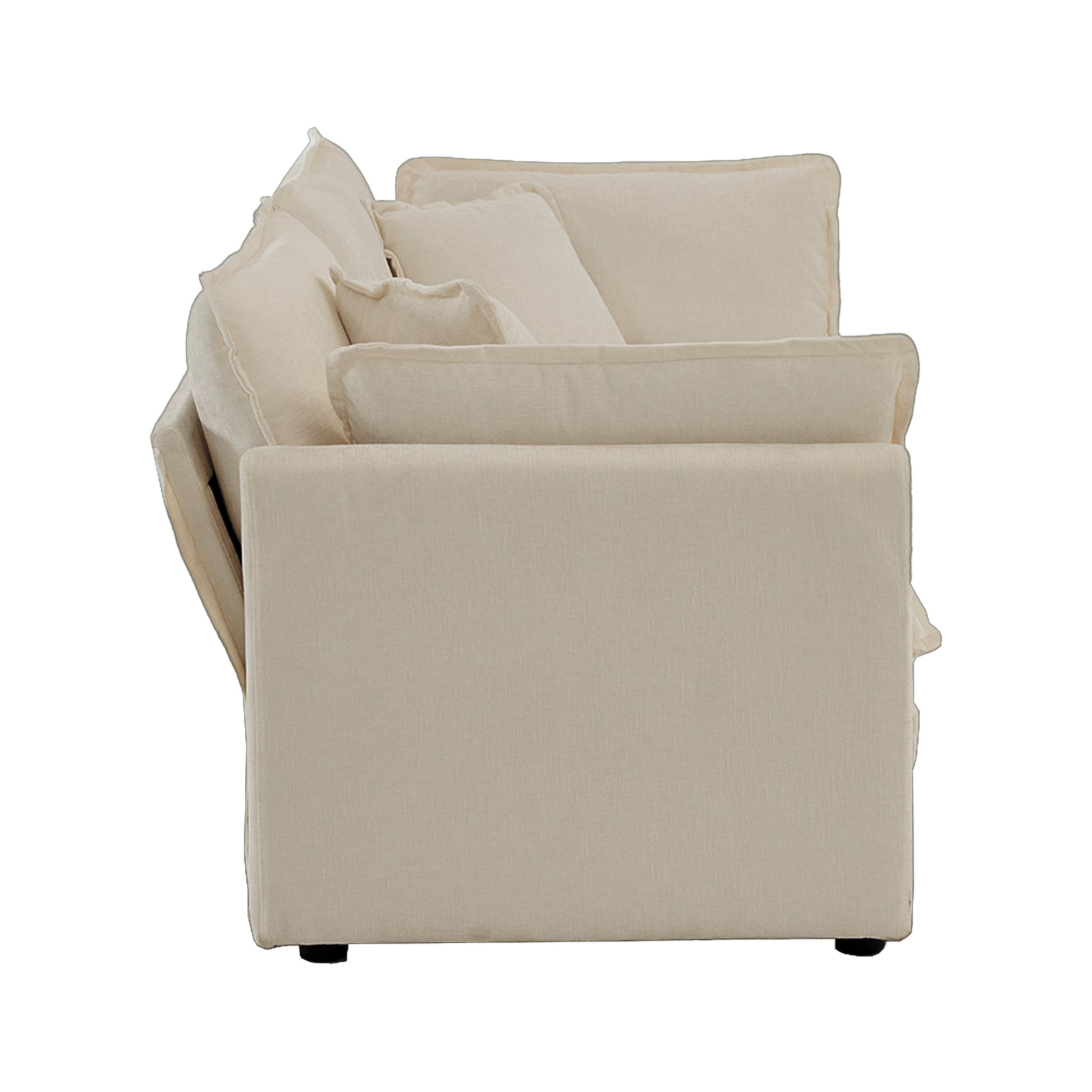 2 Piece Living Room Set2 Pieces Upholstered Loveseat And Couch For Home Office Lounge, Sofa Set Of 2, 2 Piece 2 2 Seat Couch Set For Living Room ,Beige Chenille Beige Chenille 4 Seat