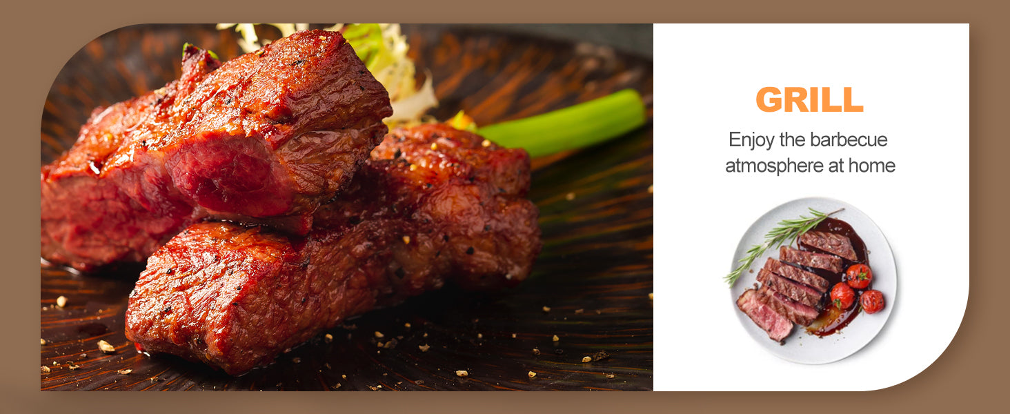 Geek Chef 6 Slice 26Qt 26L Air Fryer Fry Oil Free, Extra Large Toaster Oven Combo, Air Fryer Oven, Roast, Bake, Broil,Convection Countertop Oven, Accessories Included, Stainless St Ban On Silver Stainless Steel