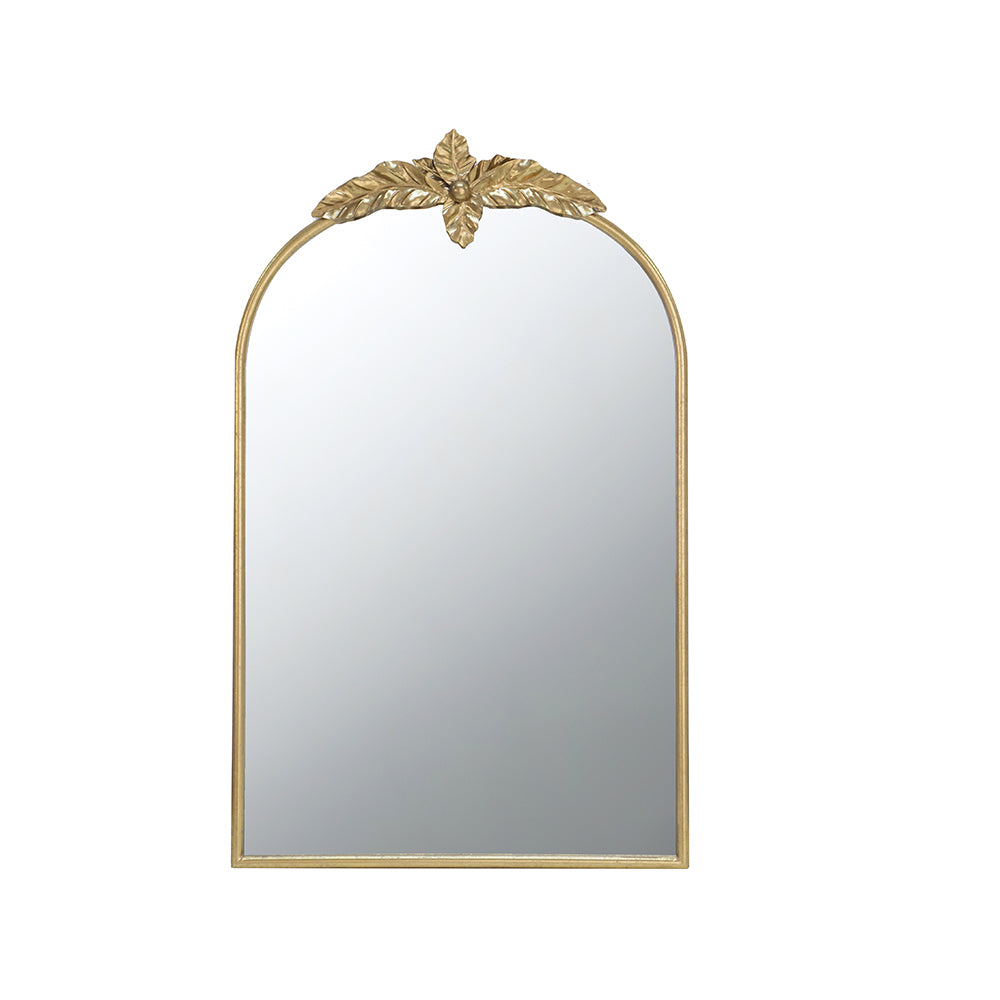 24" X 36" Arched Wall Mirror With Gold Metal Frame, Wall Mirror For Living Room Bedroom Hallway Gold Iron