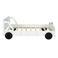 Full Size Car Shaped Platform Bed With Wheels,White White Plywood