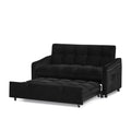 Loveseats Sofa Bed With Pull Out Bed,Adjsutable Back And Two Arm Pocket,Typec And Usb Charging With Copper Nail,Black 47