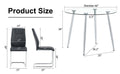 Table And Chair Set. 1 Table 4 Black Chairs Round Dining Table With A 40 Inch Diameter Glass Tabletop And Silver Plated Metal Legs. 4 Black Pu Chairs Dt 1164 001 Transparent Seats 4 Glass