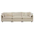 U Shaped Sectional Sofa W Reversible Footrest, 5 Seater Convertible Corner Couch With 2 Ottomans ,Modern Minimalist Soft Sofa & Couch For Living Roombeige Chenille Beige Chenille 3 Seat