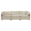 Modern Sofa Couch, 3 Piece Set Extra Deep Seat Sectional Sofa For Living Room, Oversized Sofa, 3 Seat Sofa, Loveseat And Single Sofa, Beige Chenille Beige Chenille 6 Seat