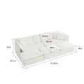 Sofa Set Of 3, 1 1 3 Seats Living Room Sofa Set, Accent Chair, Loveseat, And Three Seat Sofa Modern Style Round Arms 3 Piece Sofa Set, White White Chenille 5 Seat