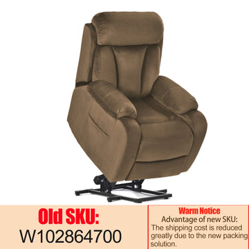 Lift Chair Recliner For Elderly Power Remote Control Recliner Sofa Relax Soft Chair Anti Skid Australia Cashmere Fabric Furniture Living Room Brown Light Brown Wood Primary Living Space Heavy Duty Rubberwood Brown Polyester Power Remote Medium Soft