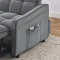 Loveseats Sofa Bed With Pull Out Bed,Adjsutable Back And Two Arm Pocket,Typec And Usb Charging With Copper Nail,Grey 47