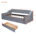 Twin Size Upholstered Daybed With Storage Armrests And Usb Port, Gray Gray Upholstered