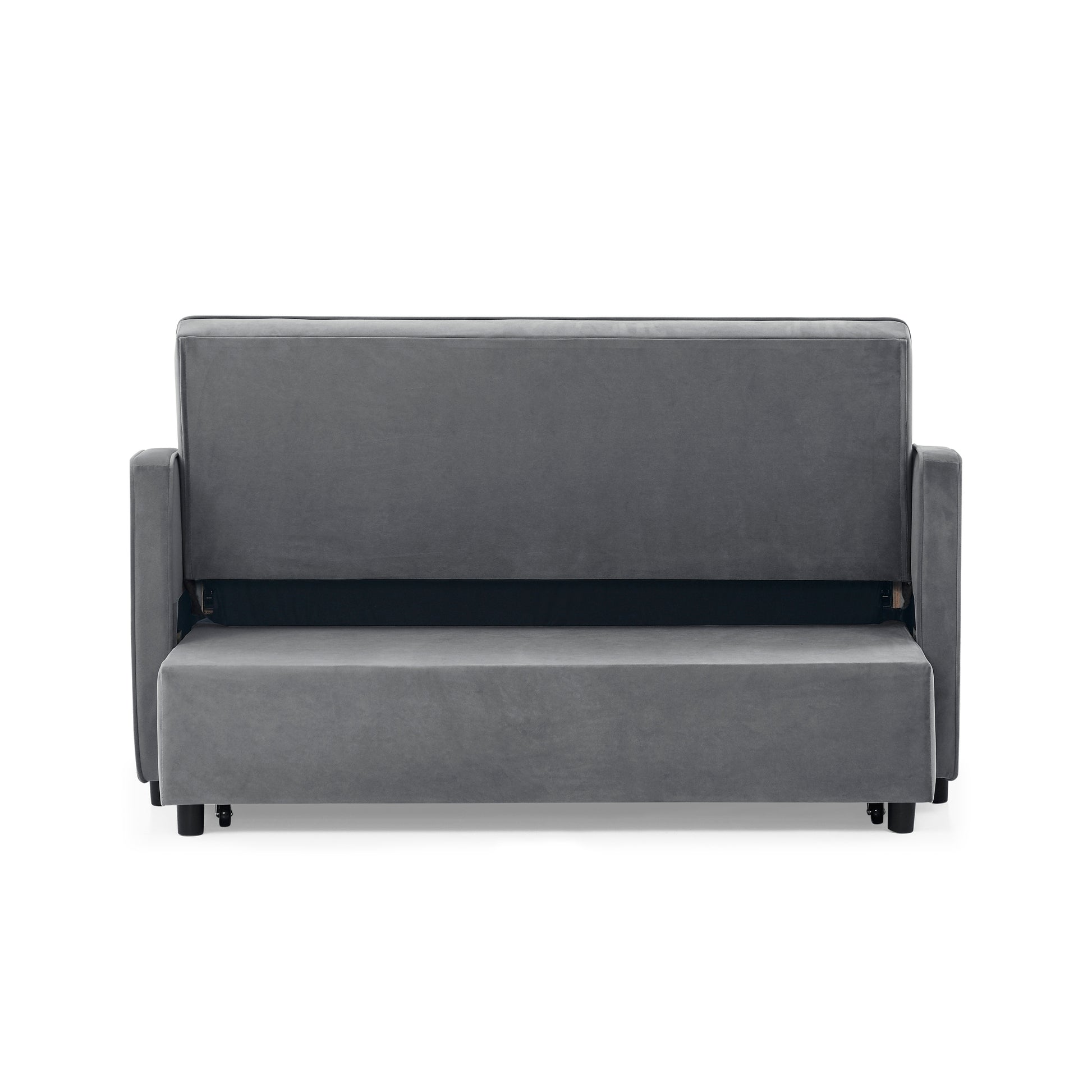 Loveseats Sofa Bed With Pull Out Bed,Adjsutable Back And Two Arm Pocket,Typec And Usb Charging With Copper Nail,Grey 47"X53"X31" Grey Velvet Classic,Contemporary,Glam,Luxury,Mid Century Modern Foam