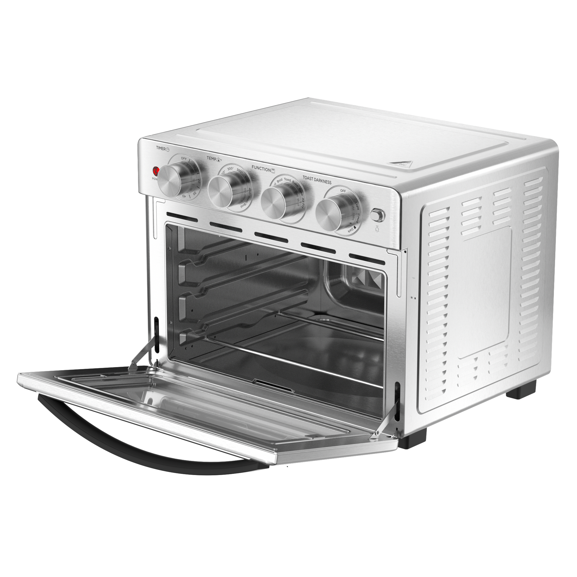 Geek Chef 6 Slice 26Qt 26L Air Fryer Fry Oil Free, Extra Large Toaster Oven Combo, Air Fryer Oven, Roast, Bake, Broil,Convection Countertop Oven, Accessories Included, Stainless St Ban On Silver Stainless Steel