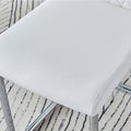 Table And Chair Set. 1 Table 4 Chairs Set A Circular Dining Table With A 40 Inch Diameter Glass Tabletop And Electroplated Metal Legs. 4 White Pu Chairs Dt 1164 001 Transparent Seats 4 Glass