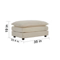 Chenille Fabric Ottomans Footrest To Combine With 2 Seater Sofa, 3 Seater Sofa And 4 Seater Sofa, Beige Beige Chenille