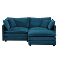 Alternative Sofa Round Armrests For 2 Seater Sofa, 3 Seater Sofa And 4 Seater Sofa, Blue Chenille Blue Chenille