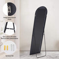 Floor Standing Mirror, Wall Mirror With Stand Aluminum Alloy Thin Frame,21''*64'',Black Black Fiberglass