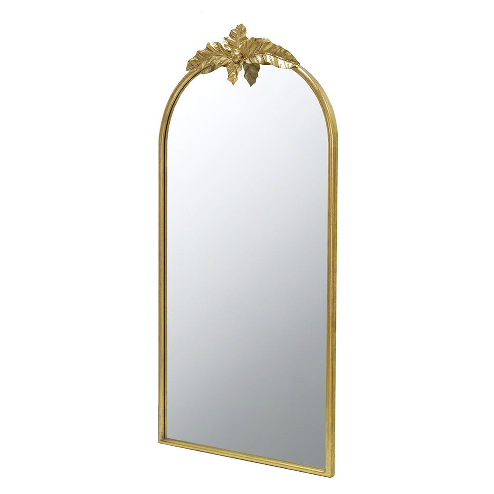 24" X 42" Arched Wall Mirror With Gold Metal Frame, Wall Mirror For Living Room Bedroom Hallway Gold Iron