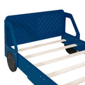 Twin Size Car Shaped Platform Bed With Wheels,Blue Blue Plywood