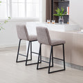 Low Bar Stools Set Of 2 Bar Chairs For Living Room Party Room Kitchen,Upholstered Linen Fabric Kitchen Breakfast Bar Stools With Footrest,Coffee Coffee Kitchen Foam Dry Clean Modern Bar Stools Foam Linen