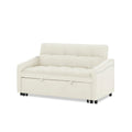 Loveseats Sofa Bed With Pull Out Bed,Adjsutable Back And Two Arm Pocket,Typec And Usb Charging With Copper Nail,Beige 47