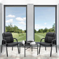 Leather Conference Room Chairs With Padded Arms,Eception Chairs,Office Guest Chairs,2P Black Iron