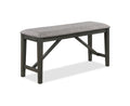 Transitional Farmhouse 1Pc Dark Finish Counter Height Bench Light Gray Upholstered Seat Dining Room Solid Wood Wooden Furniture Dark Gray Rectangular Grey Contemporary,Traditional Wood