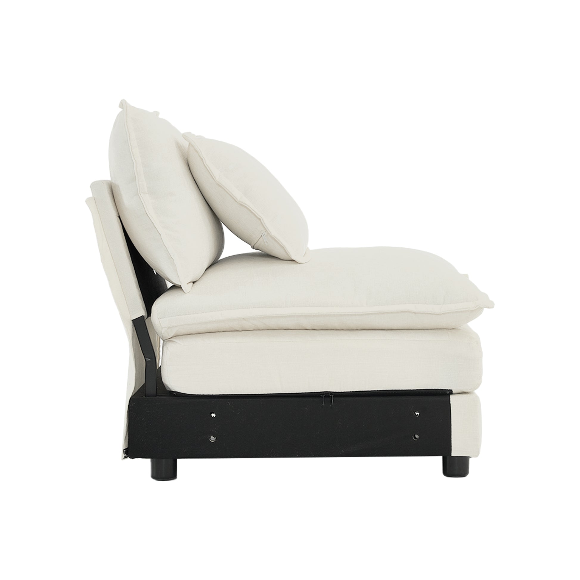 Armless Deep Seat 2 Seater Chenille Fabric Sofa To Combine With Alternative Arms And Single Armless Sofawhite Chenille White Chenille 2 Seat