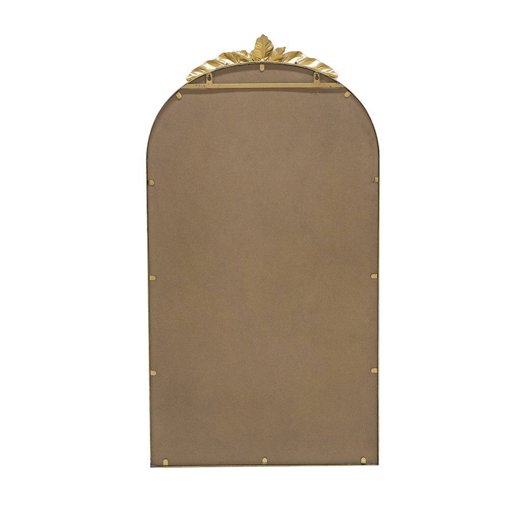 24" X 42" Arched Wall Mirror With Gold Metal Frame, Wall Mirror For Living Room Bedroom Hallway Gold Iron