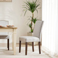 Modern Armless Dining Chairs With Upholstered Fabric,Gray,2P Gray Wood