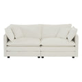 3 Piece Sofa Set With Arm Pillows And Toss Pillowssofa Set Include 2 Piece Of Arm Chair And One 2 Seat Sofa, Space Saving Casual Sofa Set For Living Room, White Chenille Ameican White Oak Acrylic 4 Seat